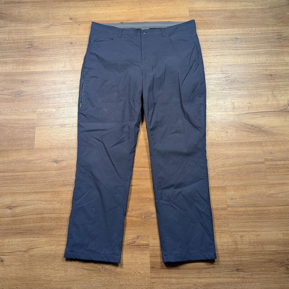 Eddie Bauer Fleece Lined Tech Pant Mens 40x32(31) Navy Blue Stretch Outdoors